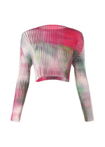 A product shot of the ISSEY MIYAKE OBSCURE PLEATS clothing in pink-hued (26).