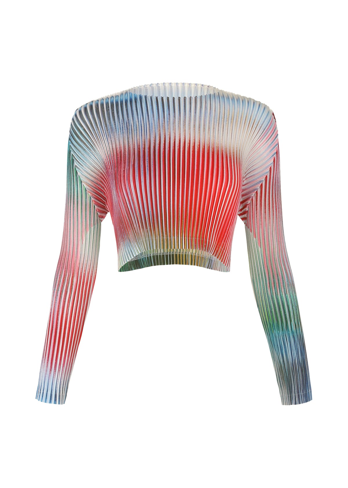 A product shot of the ISSEY MIYAKE OBSCURE PLEATS clothing in multi color (99).
