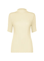 A product shot of the ISSEY MIYAKE HATCHING PLEATS shirt in off-white (02).