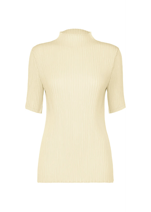 A product shot of the ISSEY MIYAKE HATCHING PLEATS shirt in off-white (02).