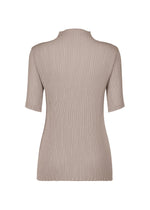 A detail shot of the ISSEY MIYAKE HATCHING PLEATS shirt.