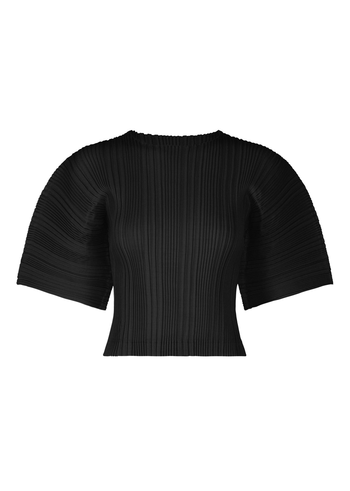 A product shot of the ISSEY MIYAKE LINEN LIKE RIB PLEATS shirt in black (15).