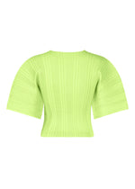 A detail shot of the ISSEY MIYAKE LINEN LIKE RIB PLEATS shirt.