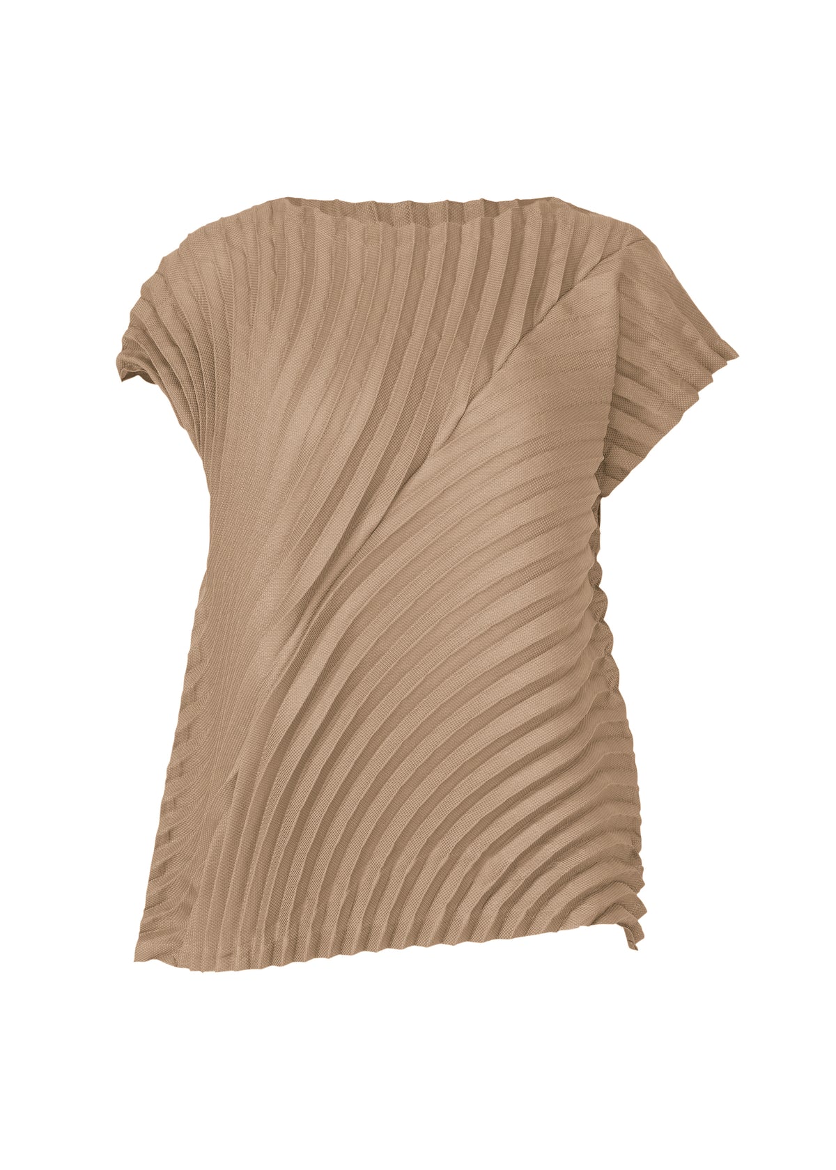 CIRCLE PLEATS PB Top Greige