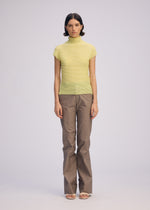 WOOLY PLEATS-66 Top Light Green