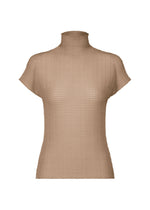 A product shot of the ISSEY MIYAKE WOOLY PLEATS 66 clothing in greige (10).
