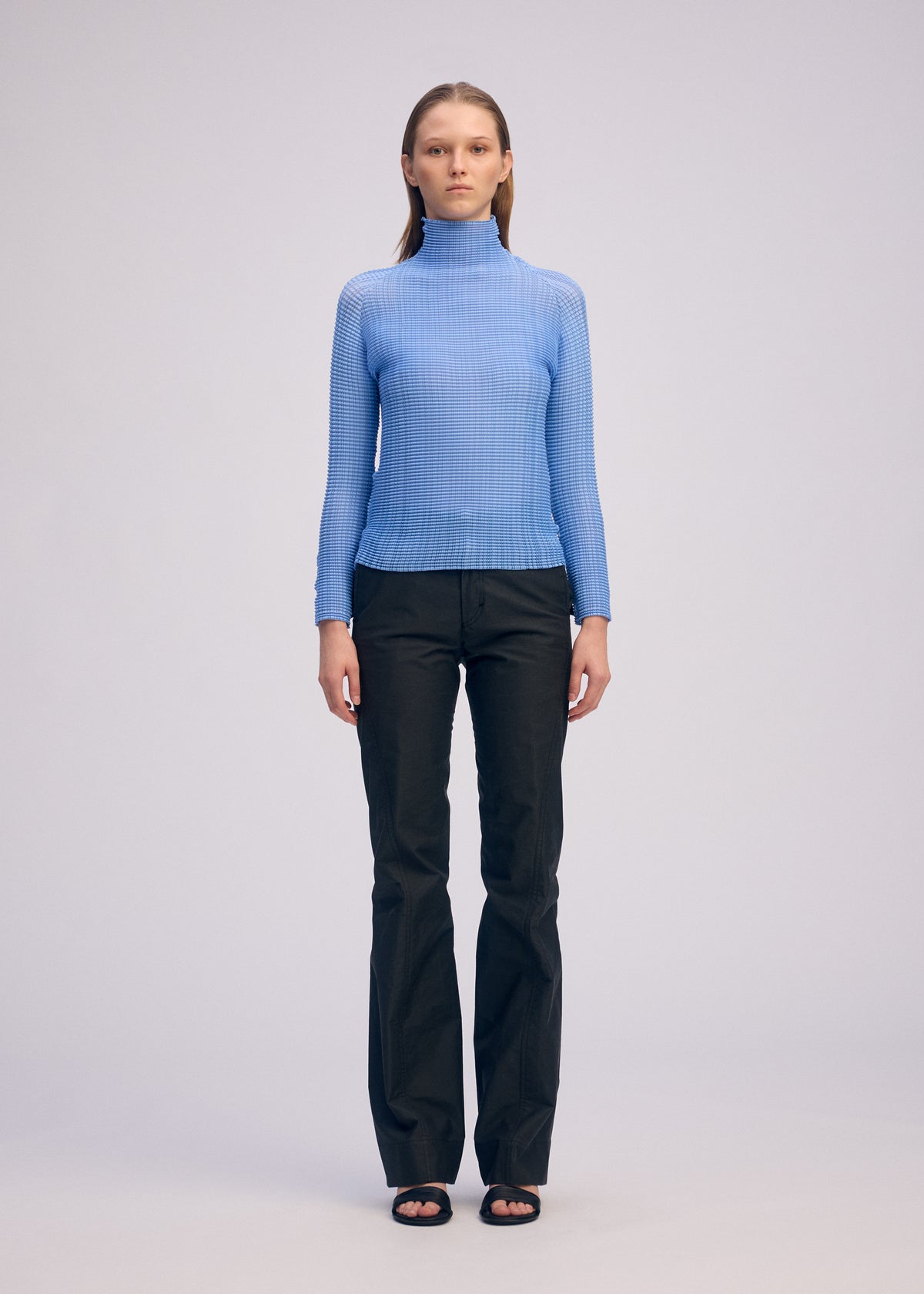 WOOLY PLEATS-66 Top Greige