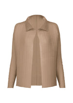 A product shot of the ISSEY MIYAKE WOOLY PLEATS 66 clothing in greige (10).