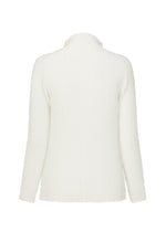 WOOLY PLEATS BK/WT-66 Cardigan White