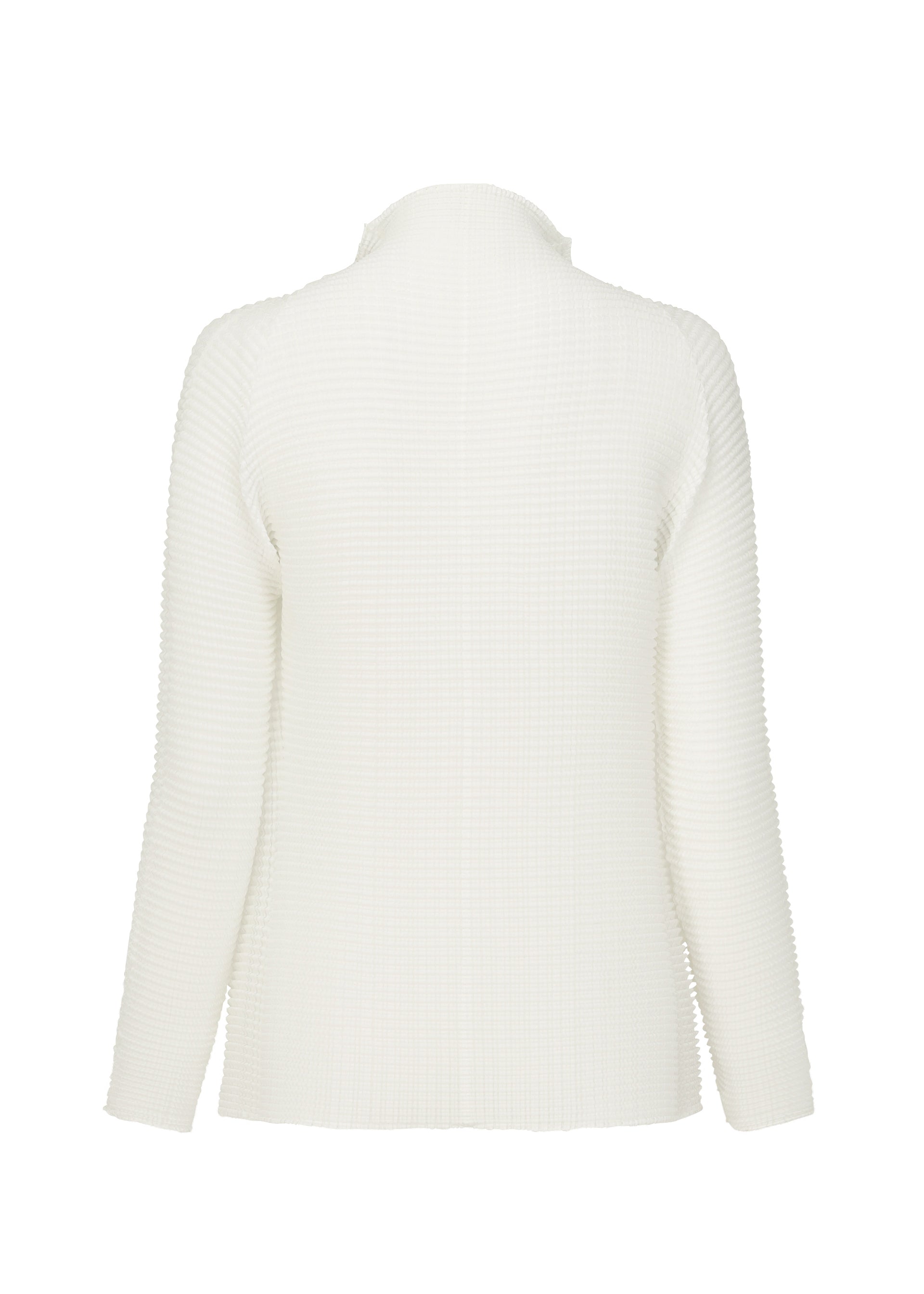 WOOLY PLEATS BK/WT-66 Cardigan White