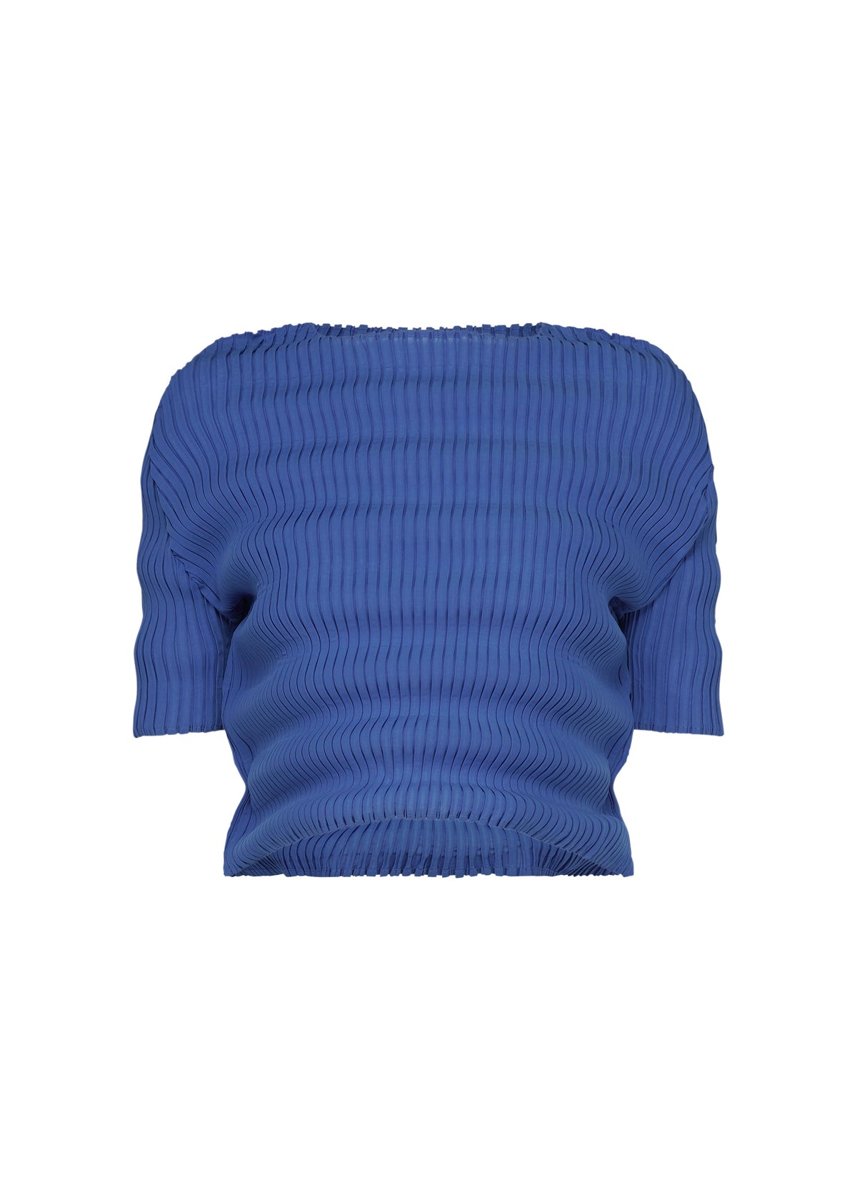 A product shot of the ISSEY MIYAKE SPRING PLEATS shirt in starling blue.