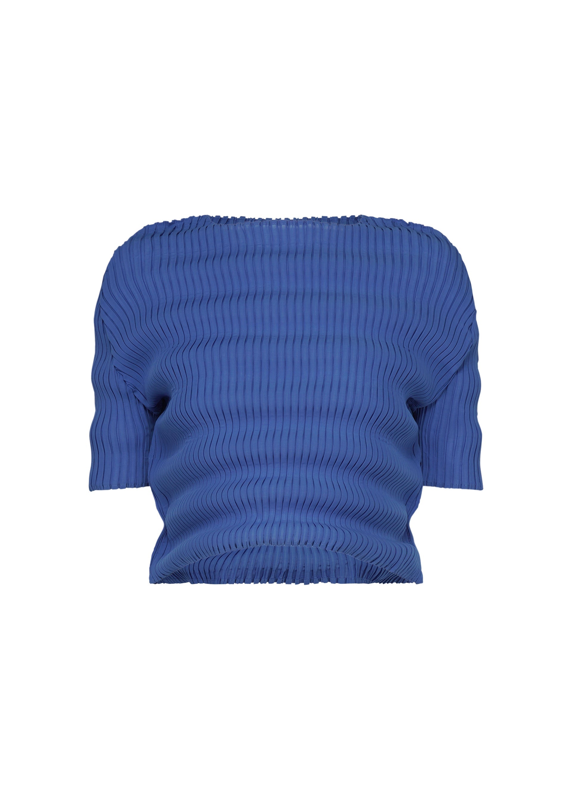 A product shot of the ISSEY MIYAKE SPRING PLEATS shirt in starling blue.