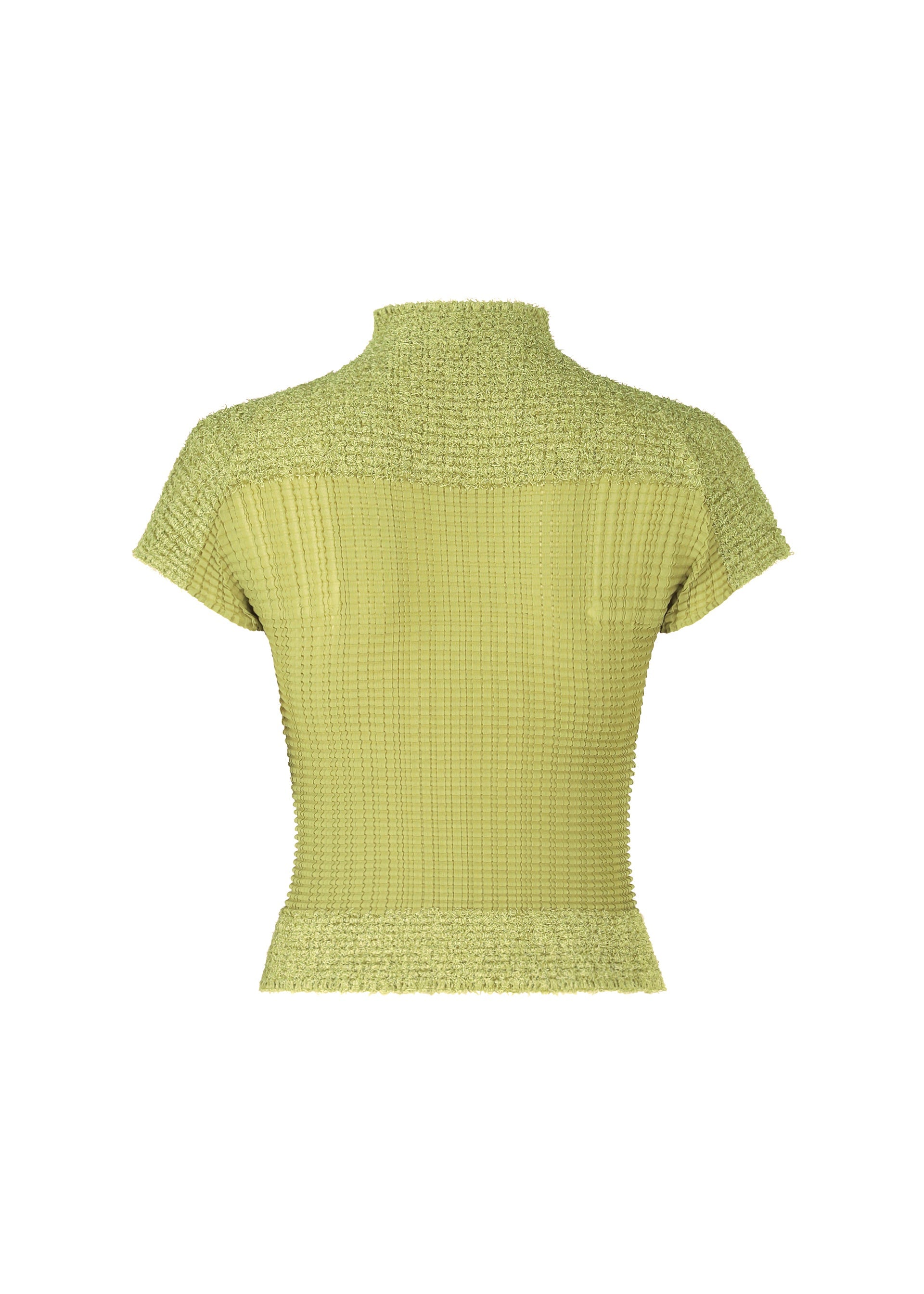 SHEER FUZZY PLEATS High neckline Top Egg Beige – The official