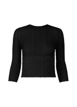 SHEER FUZZY PLEATS Top Black