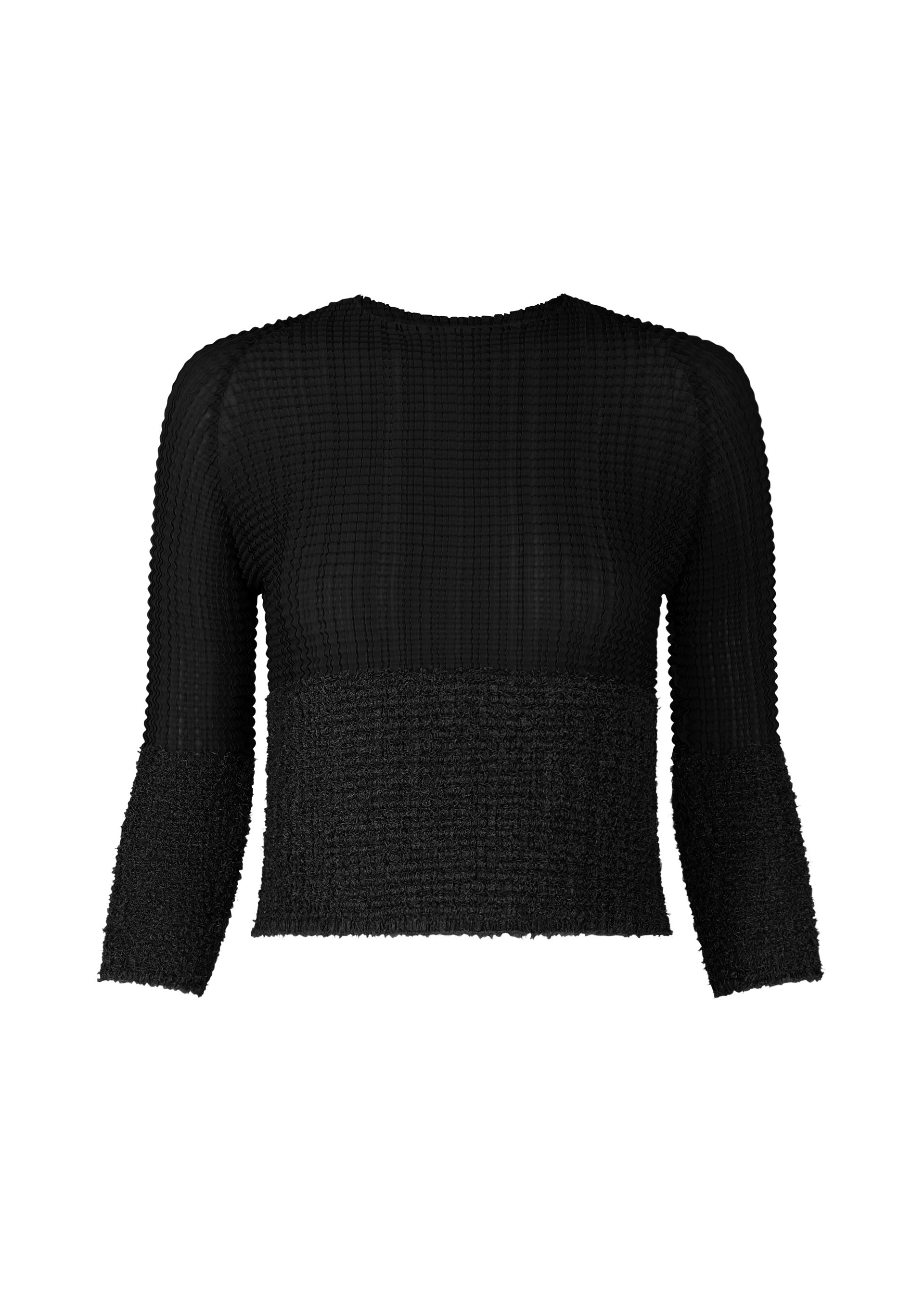 SHEER FUZZY PLEATS Top Black