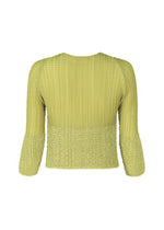 A detail shot of the ISSEY MIYAKE SHEER FUZZY PLEATS shirt.