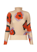 A product shot of the ISSEY MIYAKE VERVE PLEATS TOP shirt in beige-hued (46).