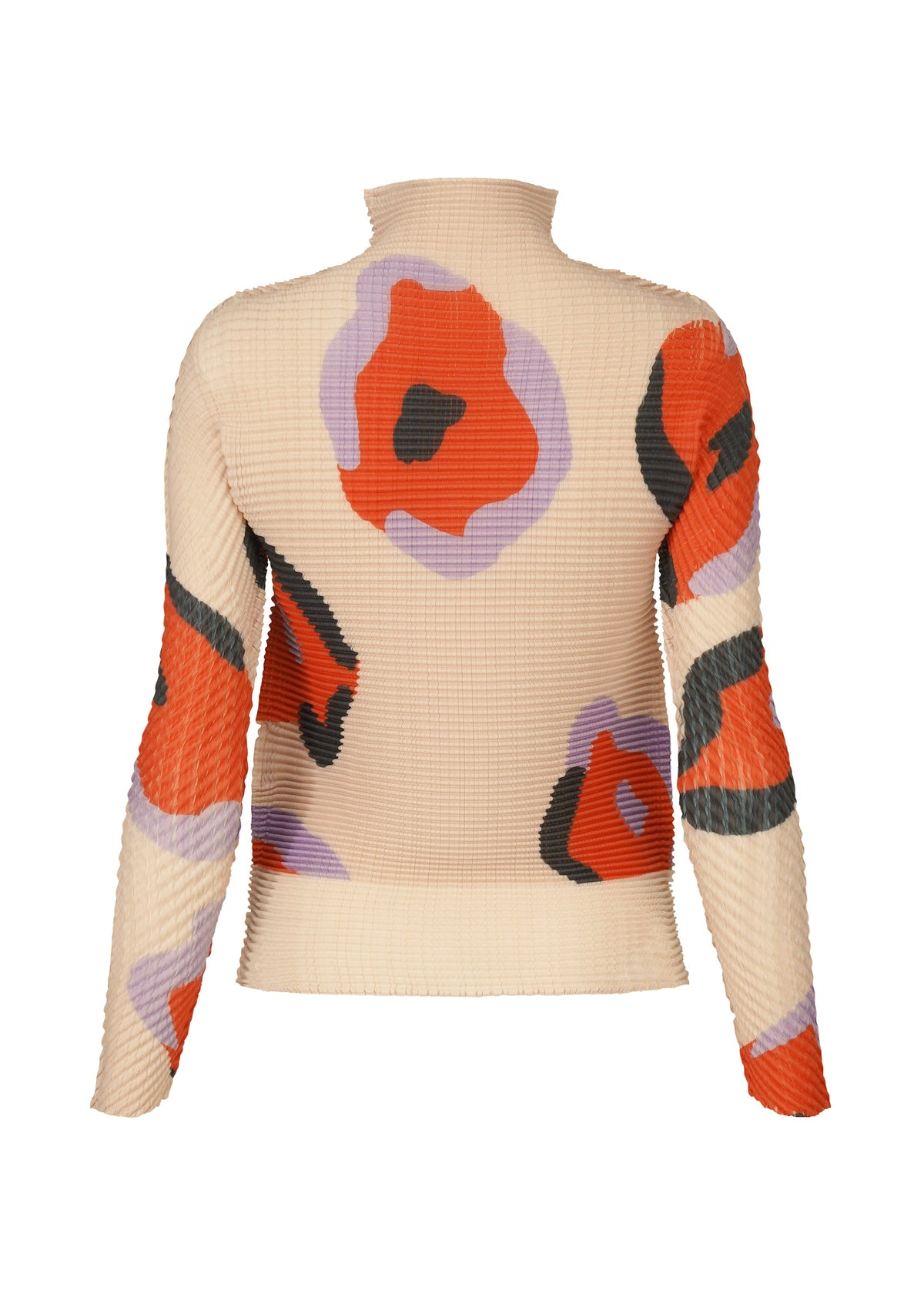 A detail shot of the ISSEY MIYAKE VERVE PLEATS TOP shirt.