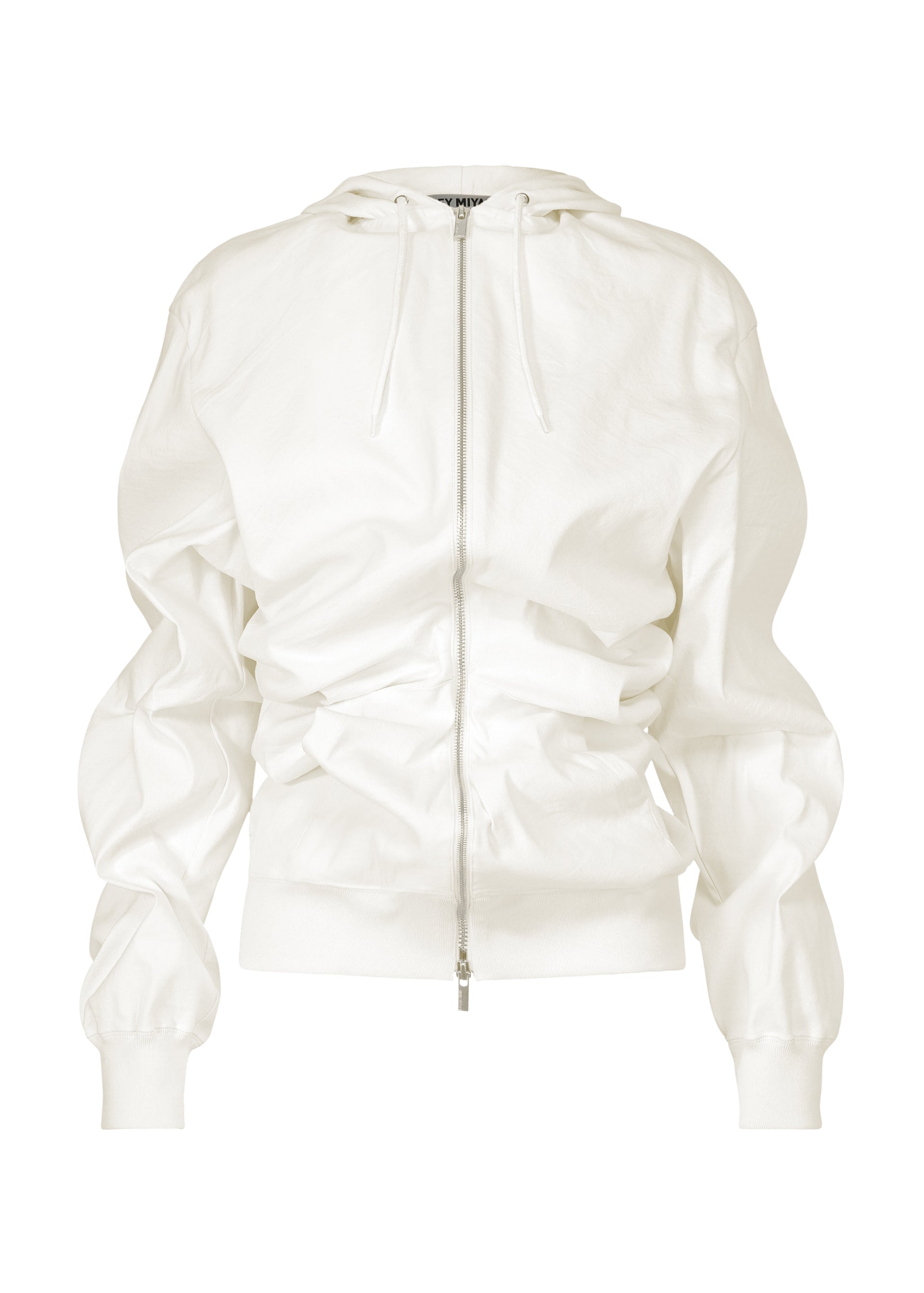 A product shot of the ISSEY MIYAKE GENERIC WEAR cardigan in white (01).