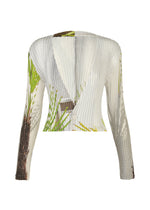 A product shot of the ISSEY MIYAKE URBAN JUNGLE PLEATS cardigan in white-hued (07).