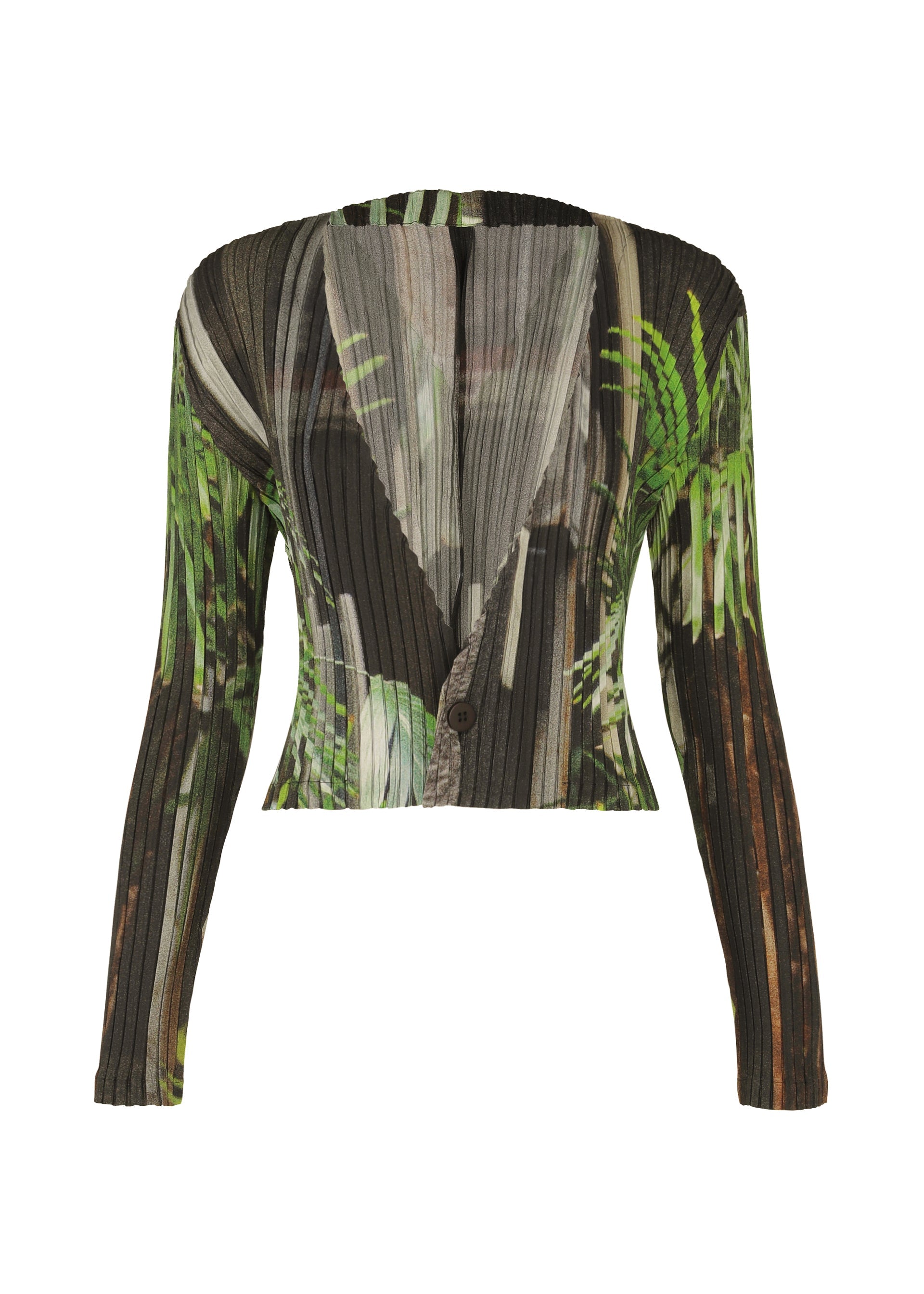 A product shot of the ISSEY MIYAKE URBAN JUNGLE PLEATS cardigan in black-hued (17).