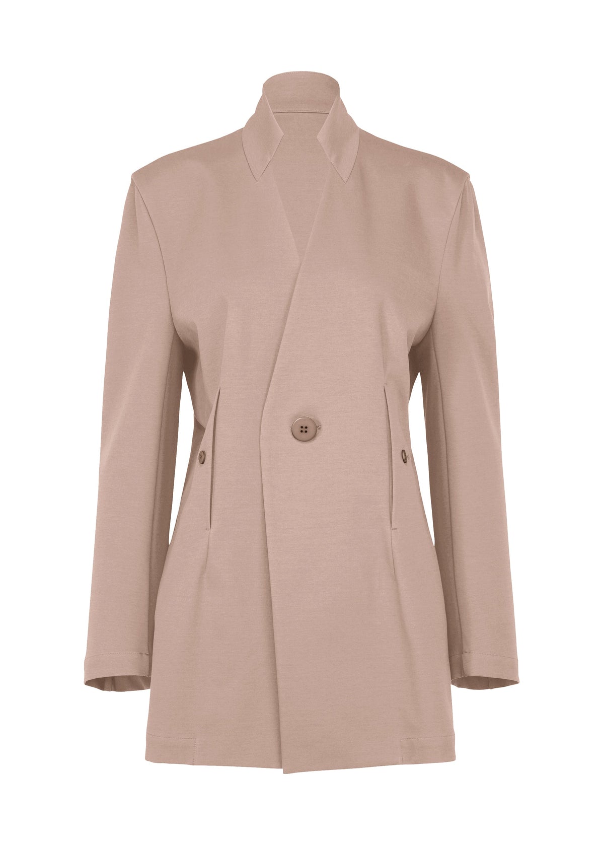 A product shot of the ISSEY MIYAKE SIMPLE ENSEMBLE clothing in greige (10).