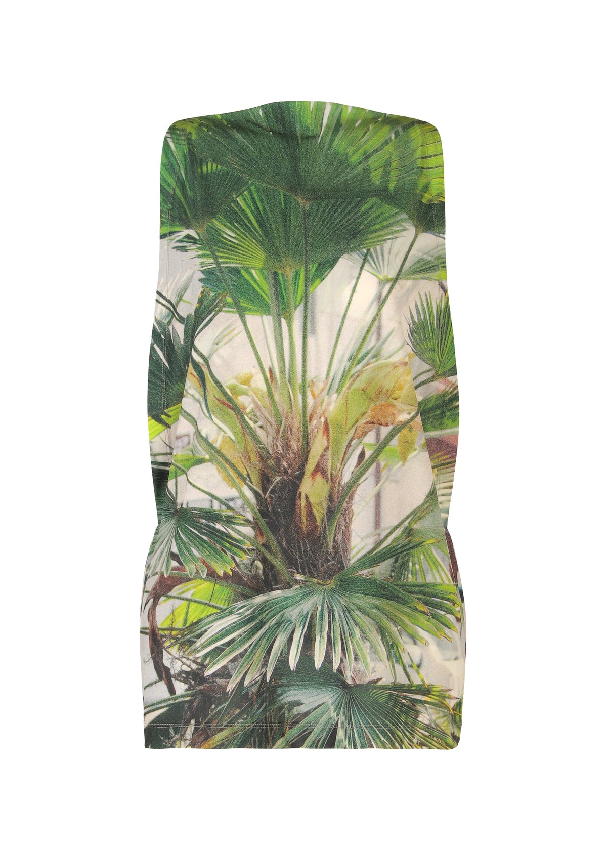 A product shot of the ISSEY MIYAKE URBAN JUNGLE JERSEY shirt in green-hued (66).
