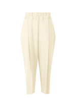 A product shot of the ISSEY MIYAKE CAMPAGNE trousers in off-white (02).