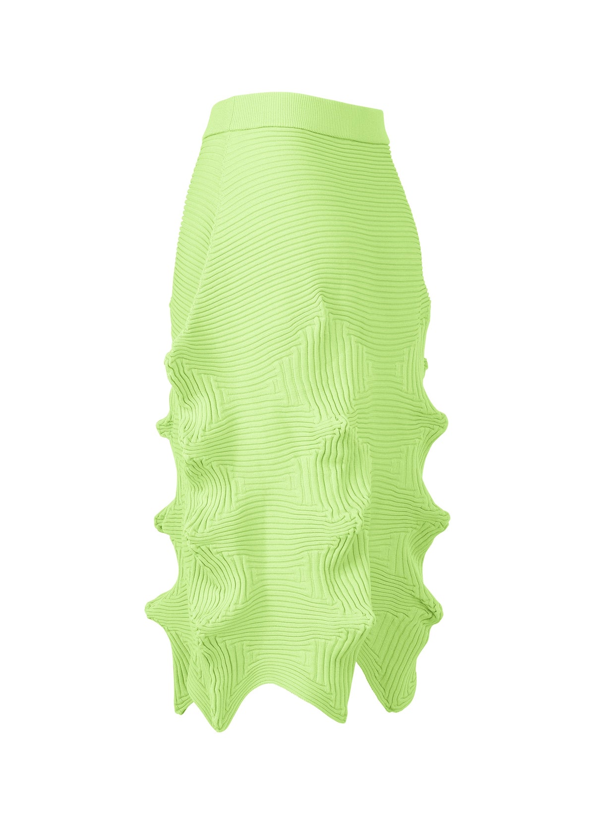 A detail shot of the ISSEY MIYAKE LINKAGE skirt.