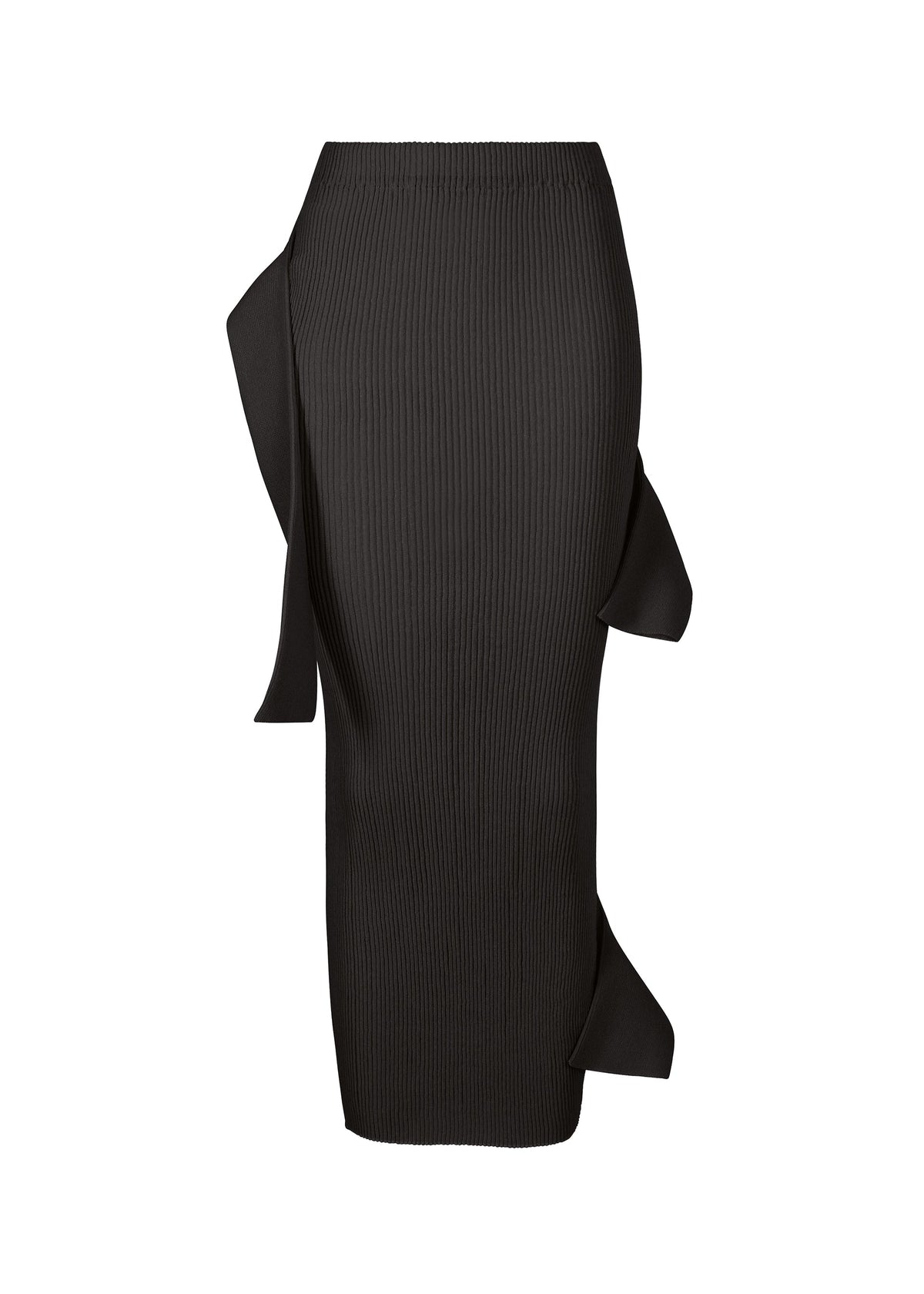A product shot of the ISSEY MIYAKE ADVENTITIOUS HIGH NECKS skirt in charcoal (14).