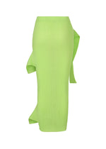 A detail shot of the ISSEY MIYAKE ADVENTITIOUS HIGH NECKS skirt.