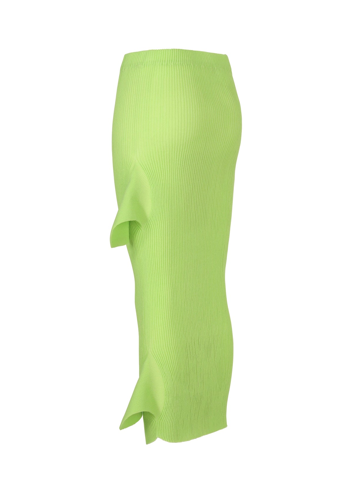 A detail shot of the ISSEY MIYAKE ADVENTITIOUS HIGH NECKS skirt.