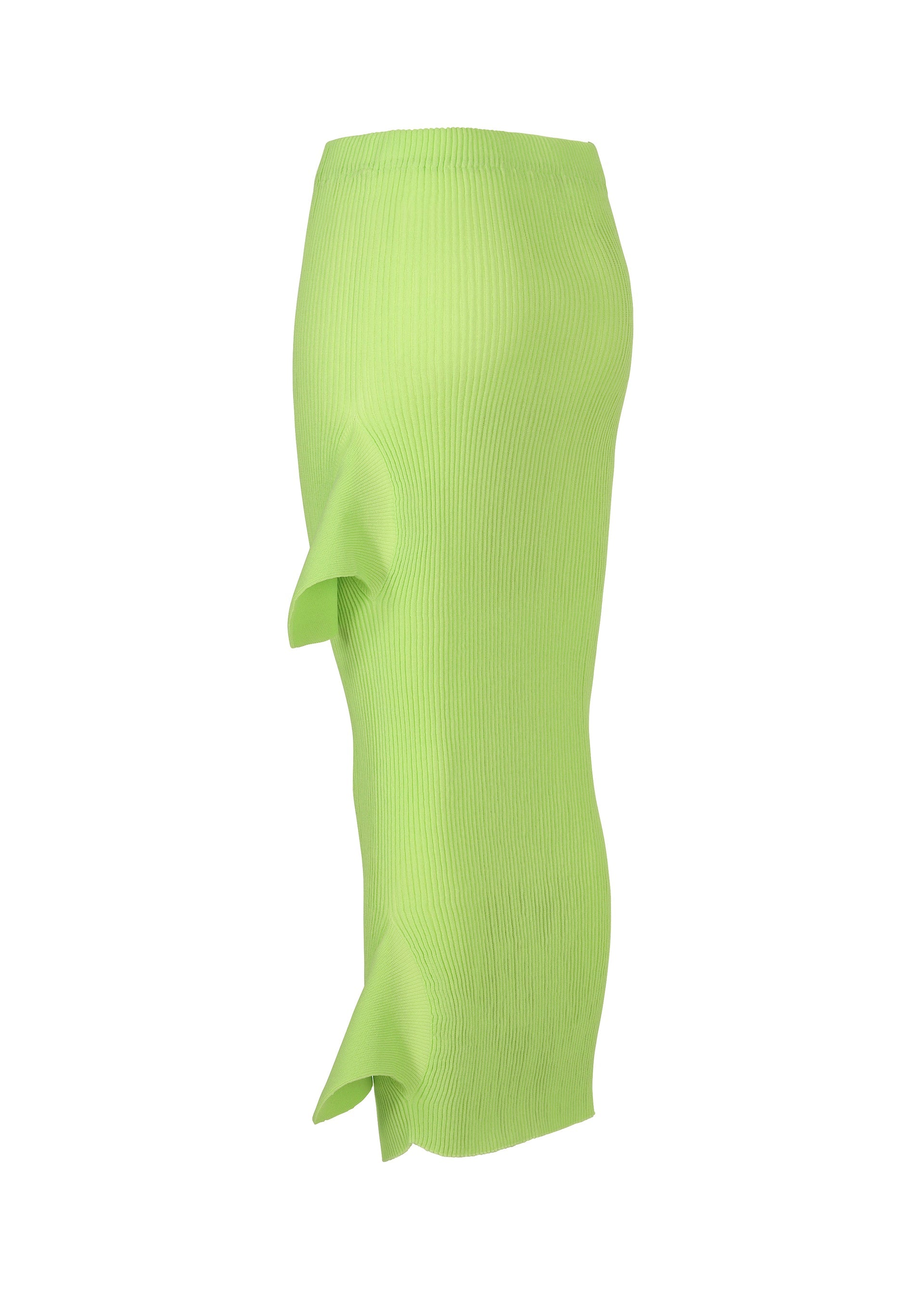 A detail shot of the ISSEY MIYAKE ADVENTITIOUS HIGH NECKS skirt.