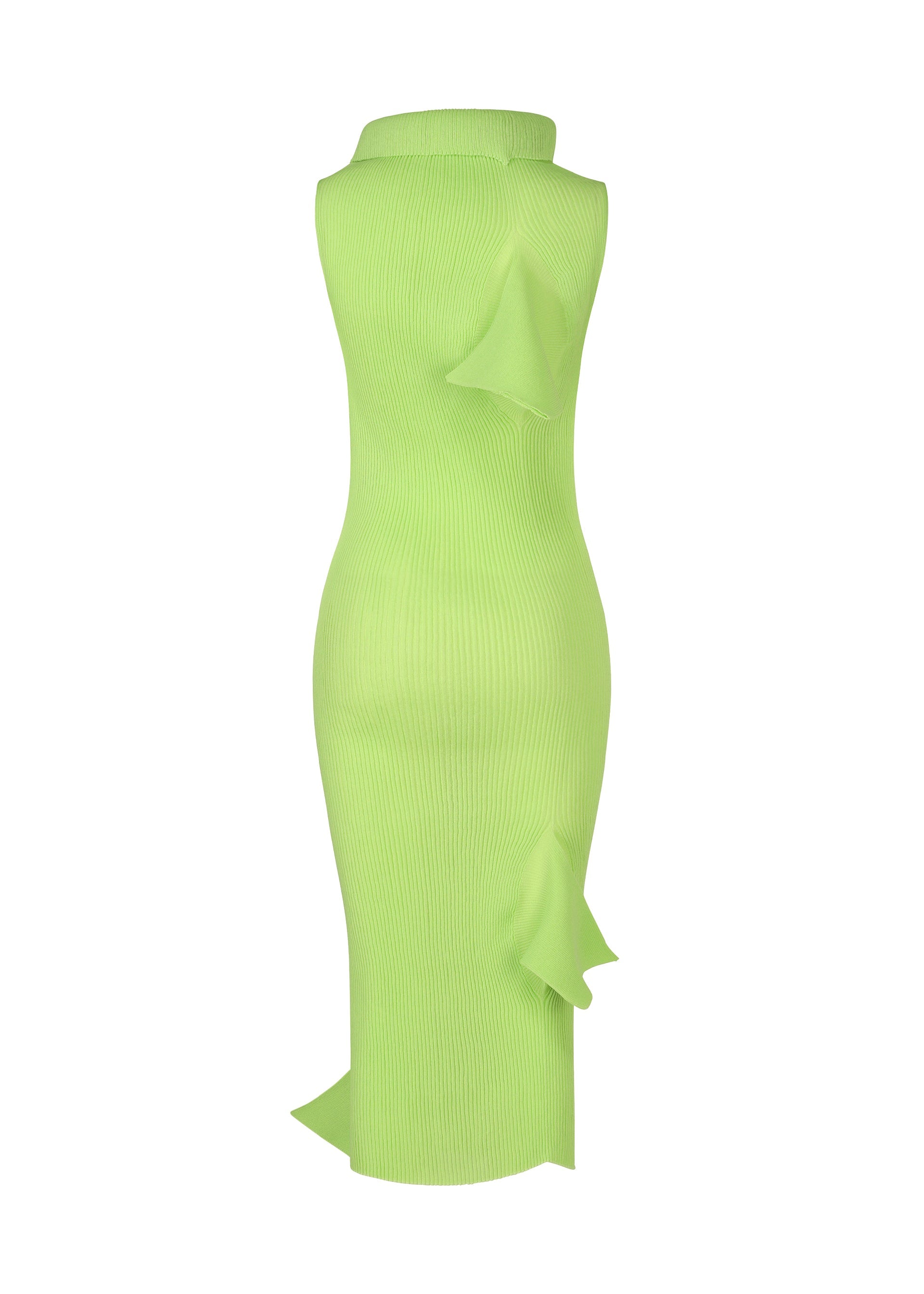 A detail shot of the ISSEY MIYAKE ADVENTITIOUS HIGH NECKS dress.