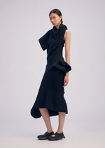 A model wears the ISSEY MIYAKE LIFE FORM dress.