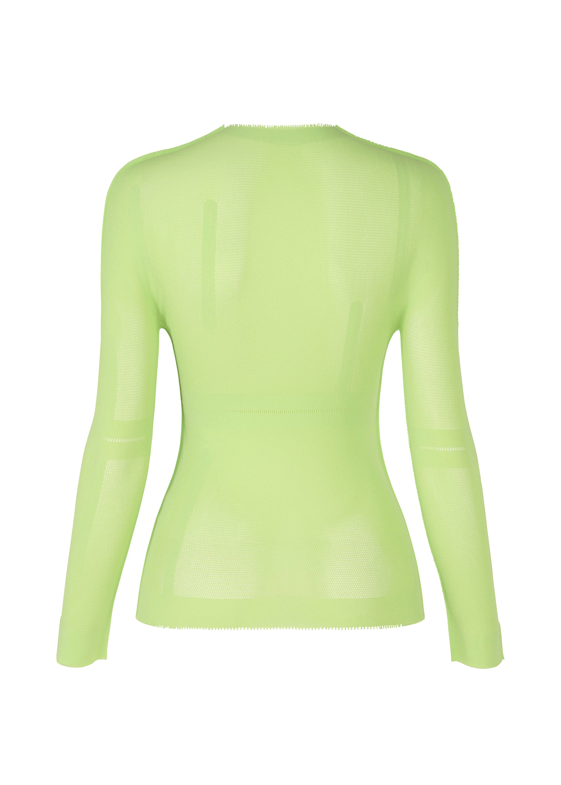 A detail shot of the ISSEY MIYAKE SLITS MESH AP top.
