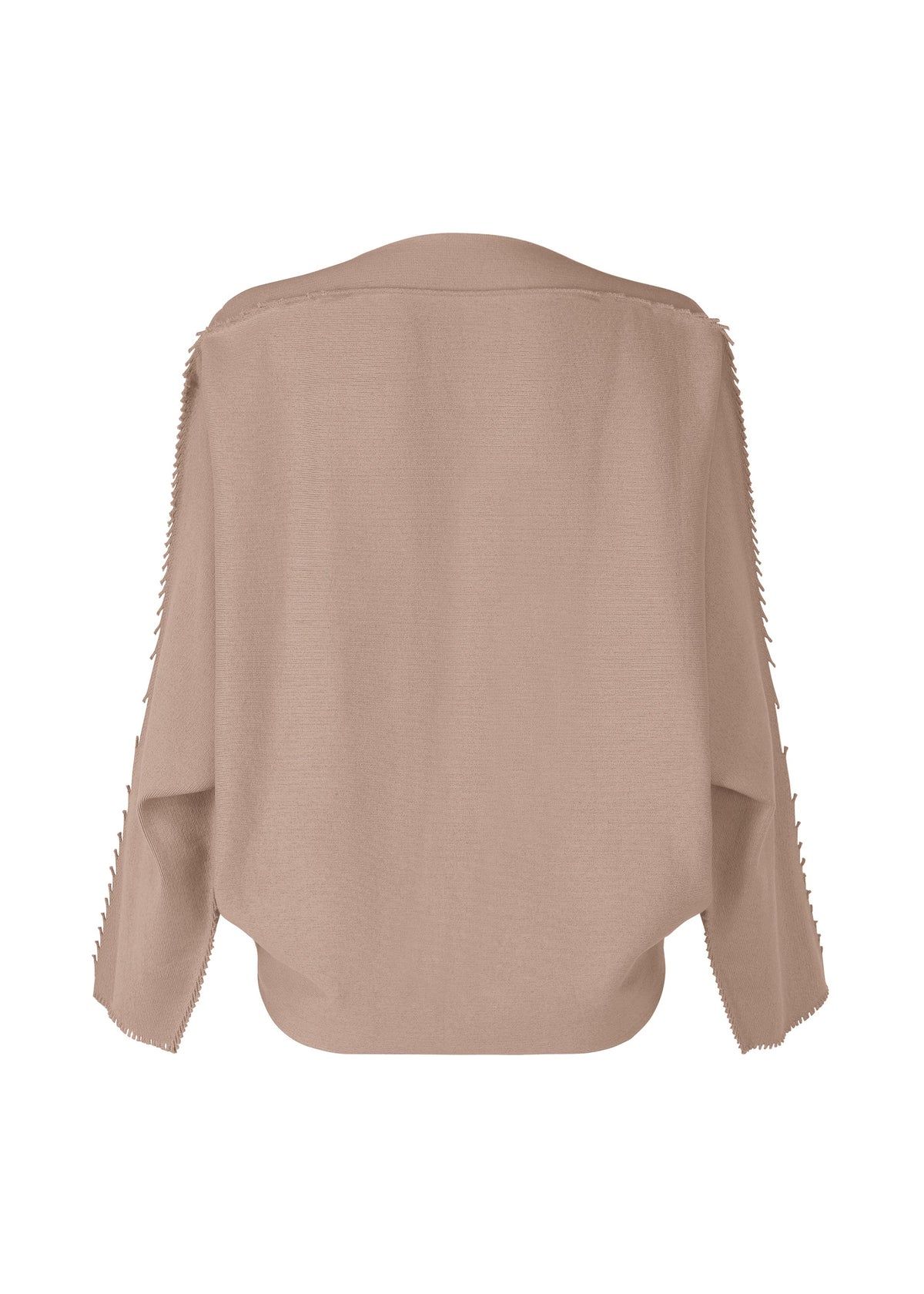 A detail shot of the ISSEY MIYAKE CAMPAGNE top.