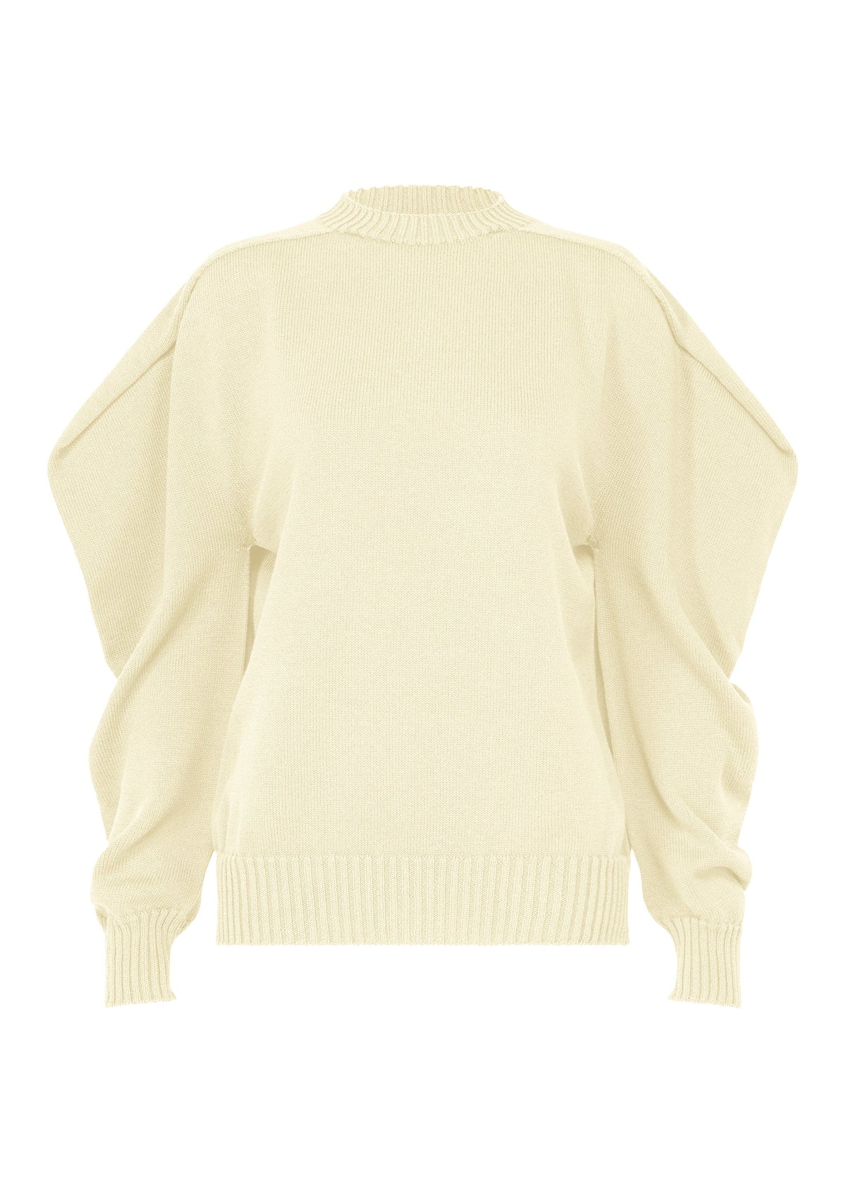 A product shot of the ISSEY MIYAKE AKIMBO KNIT clothing in off-white (02).