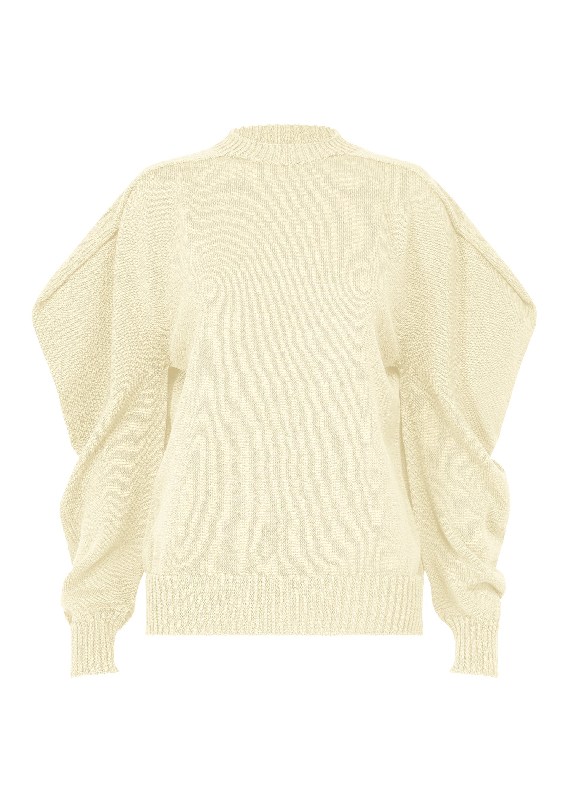 A product shot of the ISSEY MIYAKE AKIMBO KNIT clothing in off-white (02).