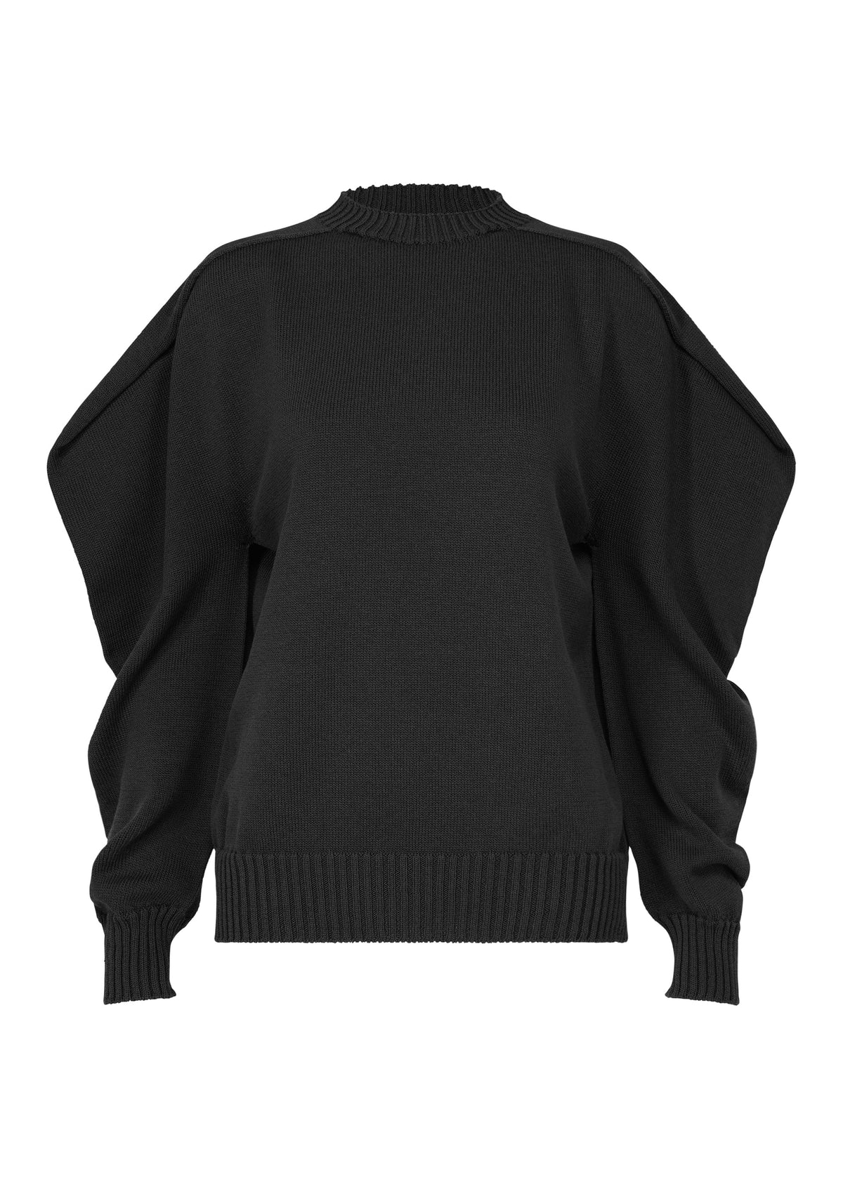 A product shot of the ISSEY MIYAKE AKIMBO KNIT clothing in black (15).