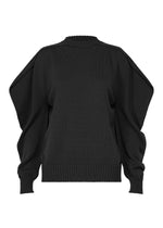 A product shot of the ISSEY MIYAKE AKIMBO KNIT clothing in black (15).