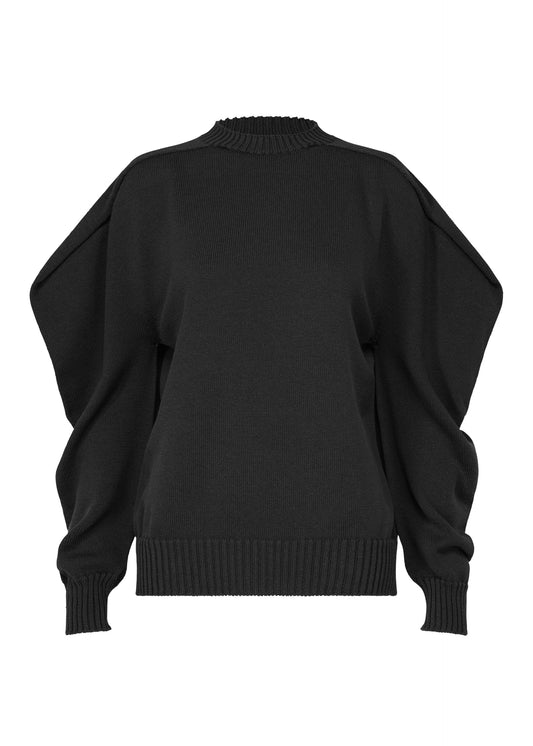 A product shot of the ISSEY MIYAKE AKIMBO KNIT clothing in black (15).