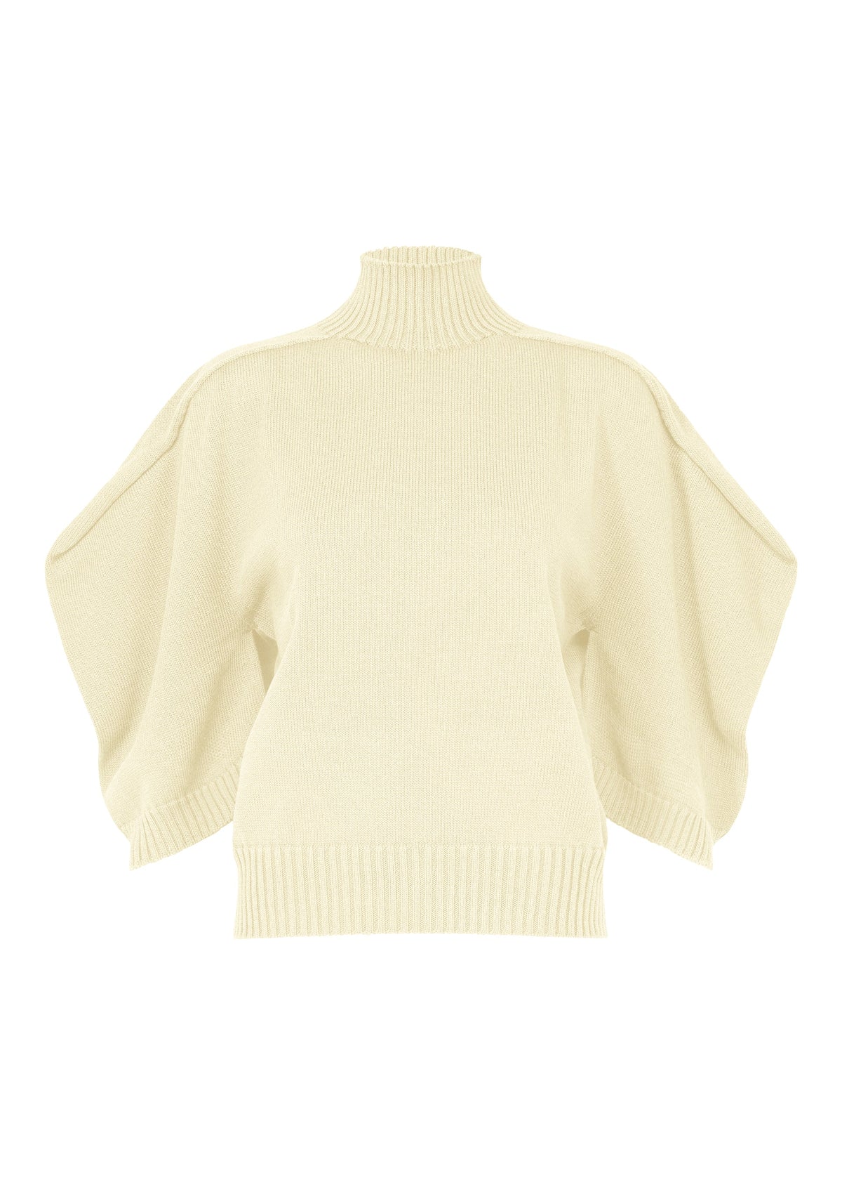 A product shot of the ISSEY MIYAKE AKIMBO KNIT clothing in off-white (02).