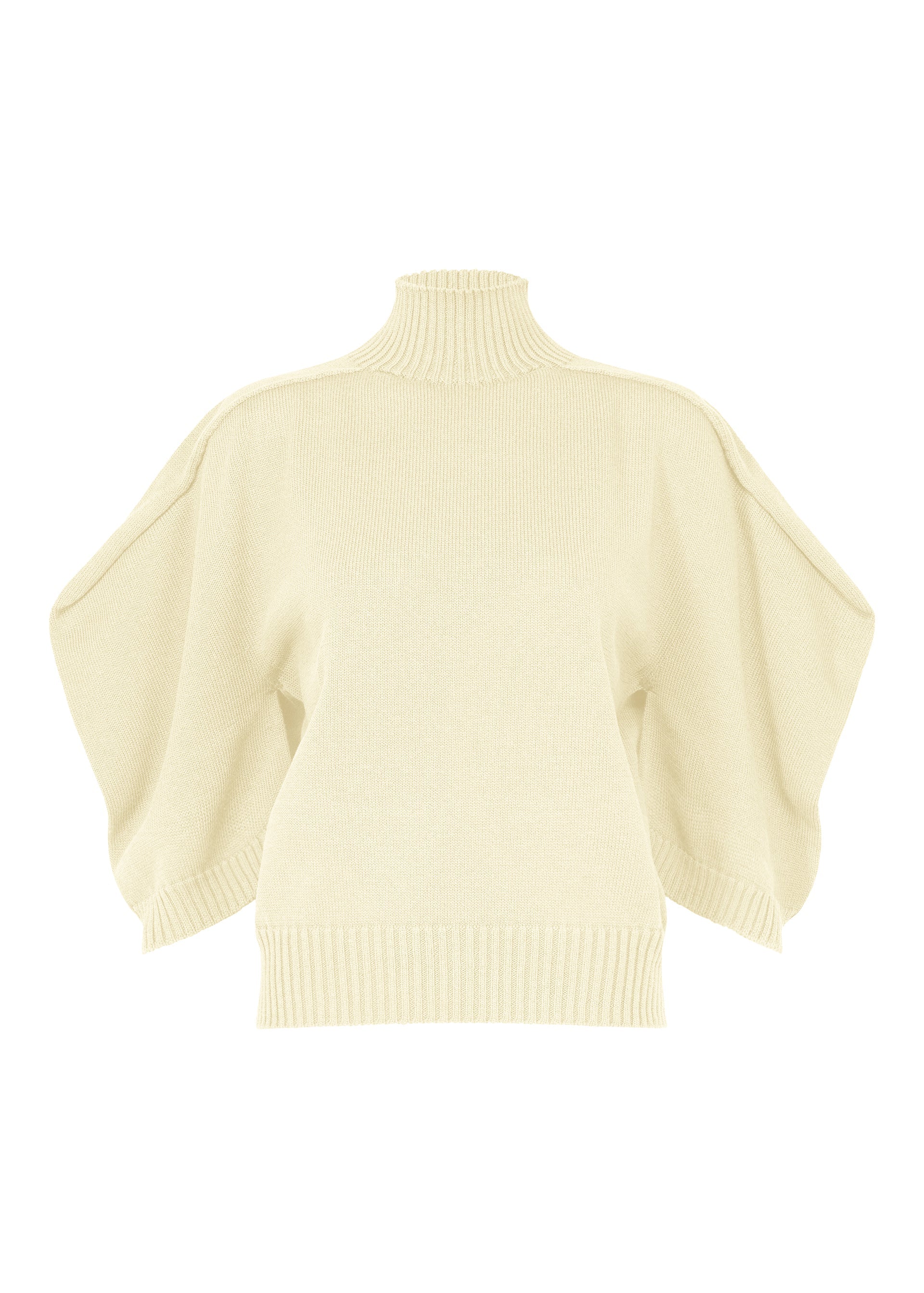 A product shot of the ISSEY MIYAKE AKIMBO KNIT clothing in off-white (02).