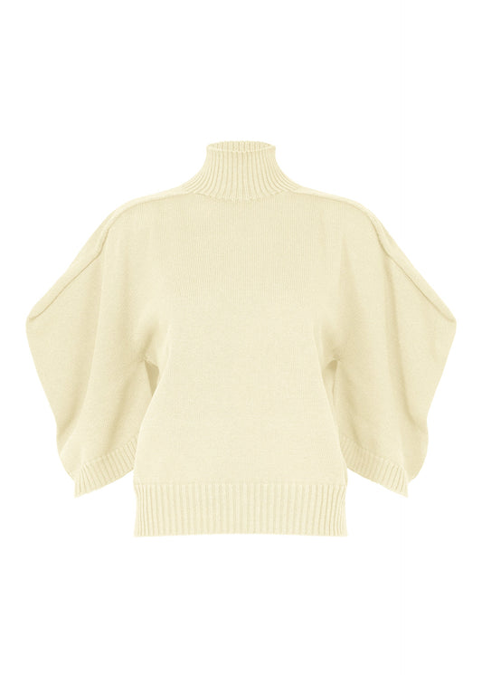 A product shot of the ISSEY MIYAKE AKIMBO KNIT clothing in off-white (02).