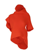 A product shot of the ISSEY MIYAKE LIFE FORM top in macaw red (28).