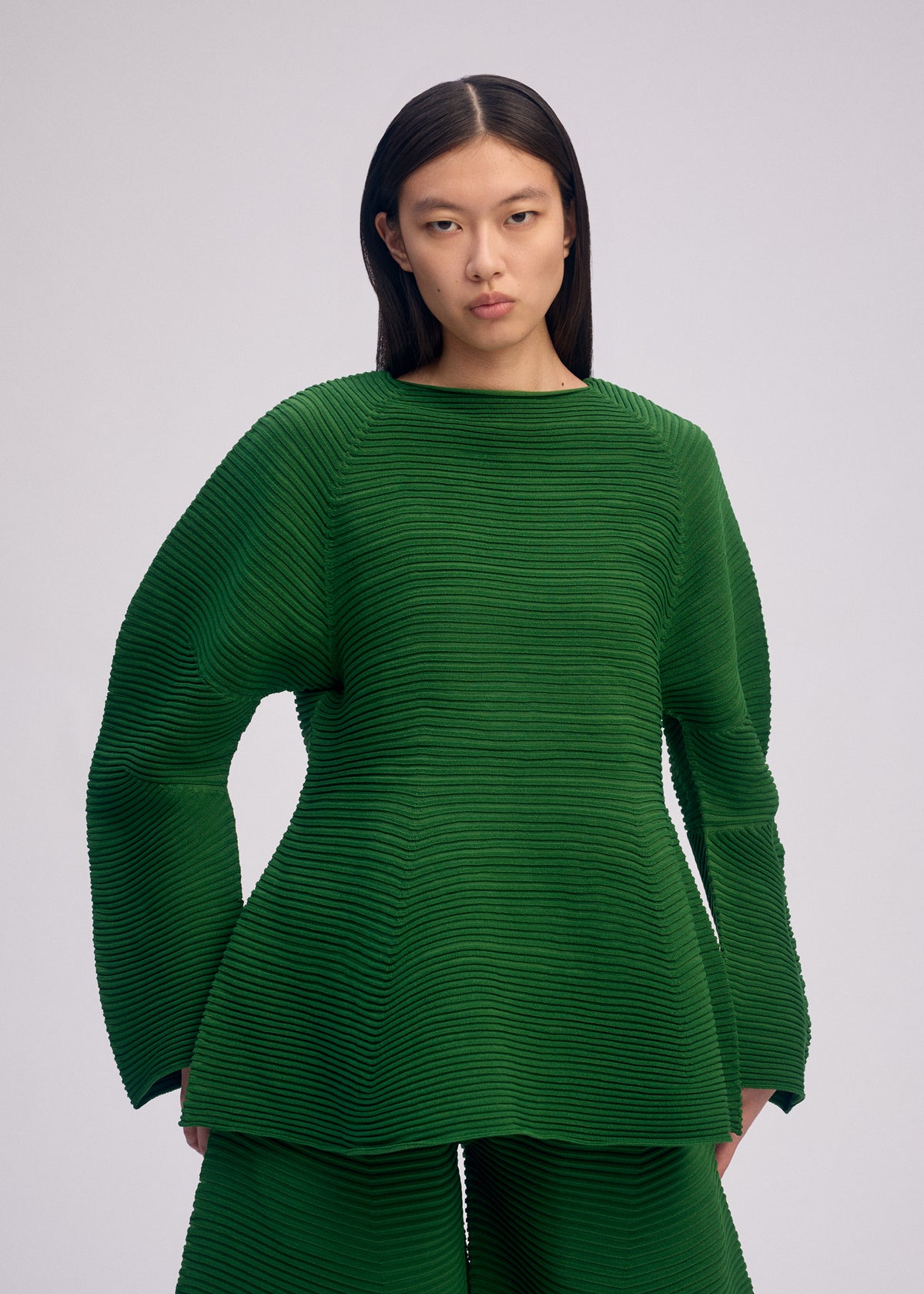 CORRUGATED KNIT Top Black