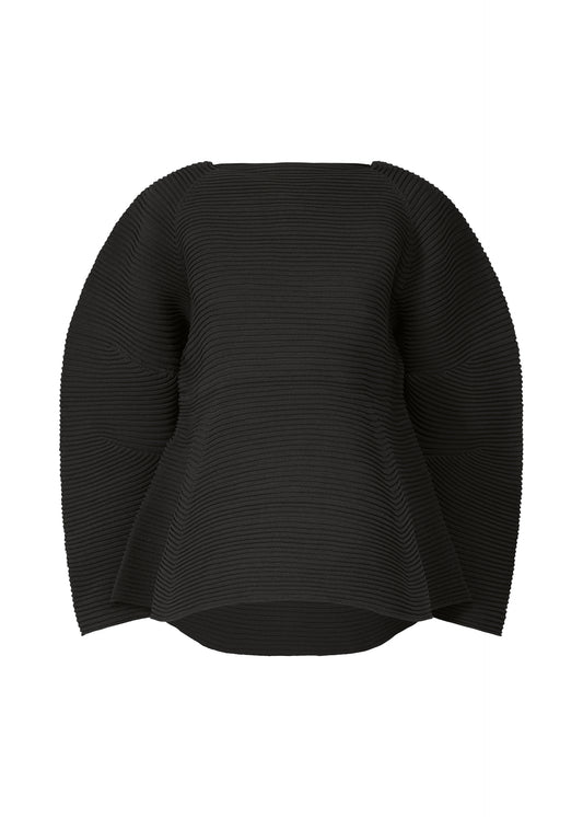 CORRUGATED KNIT Top Black
