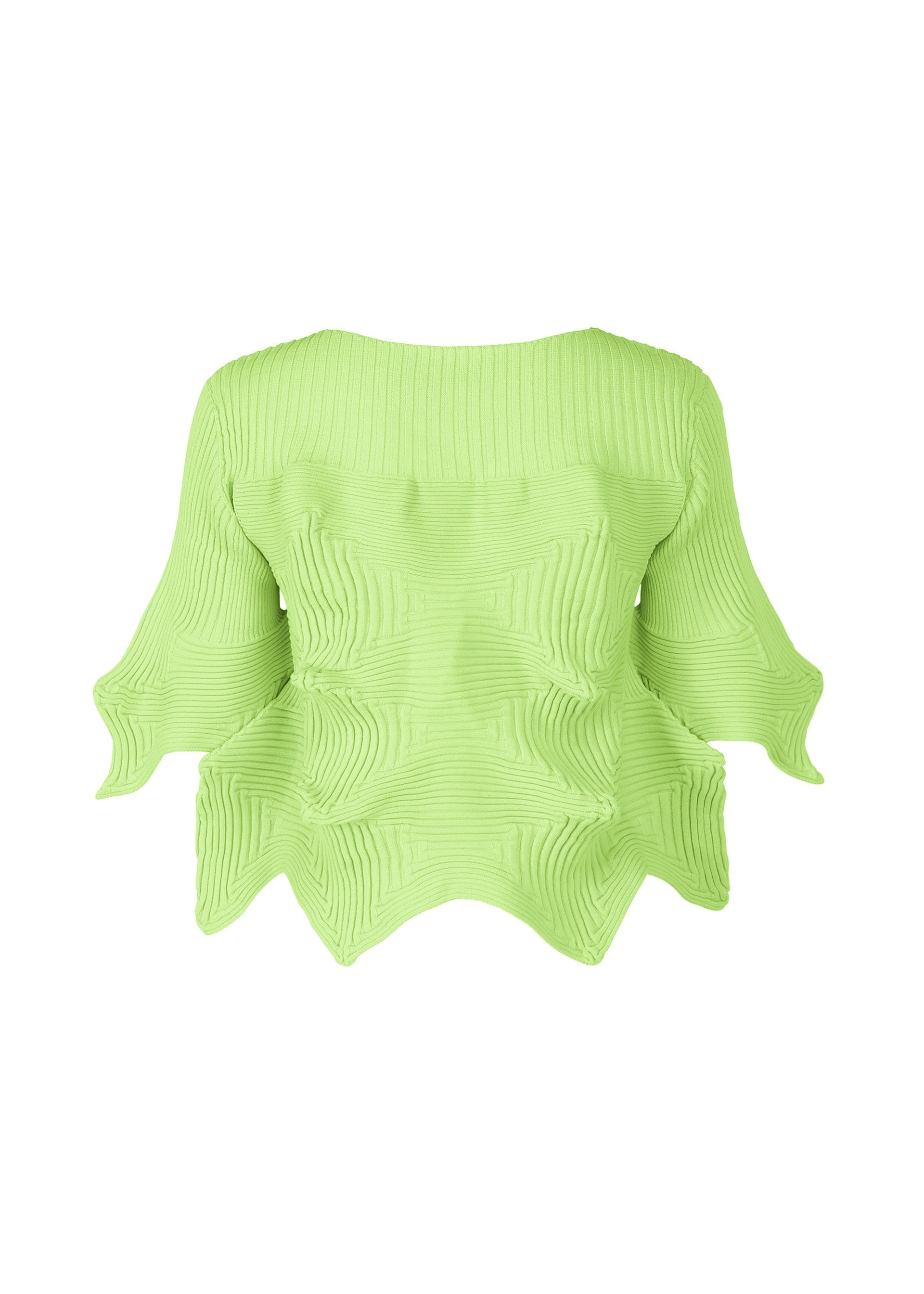 A detail shot of the ISSEY MIYAKE LINKAGE top.