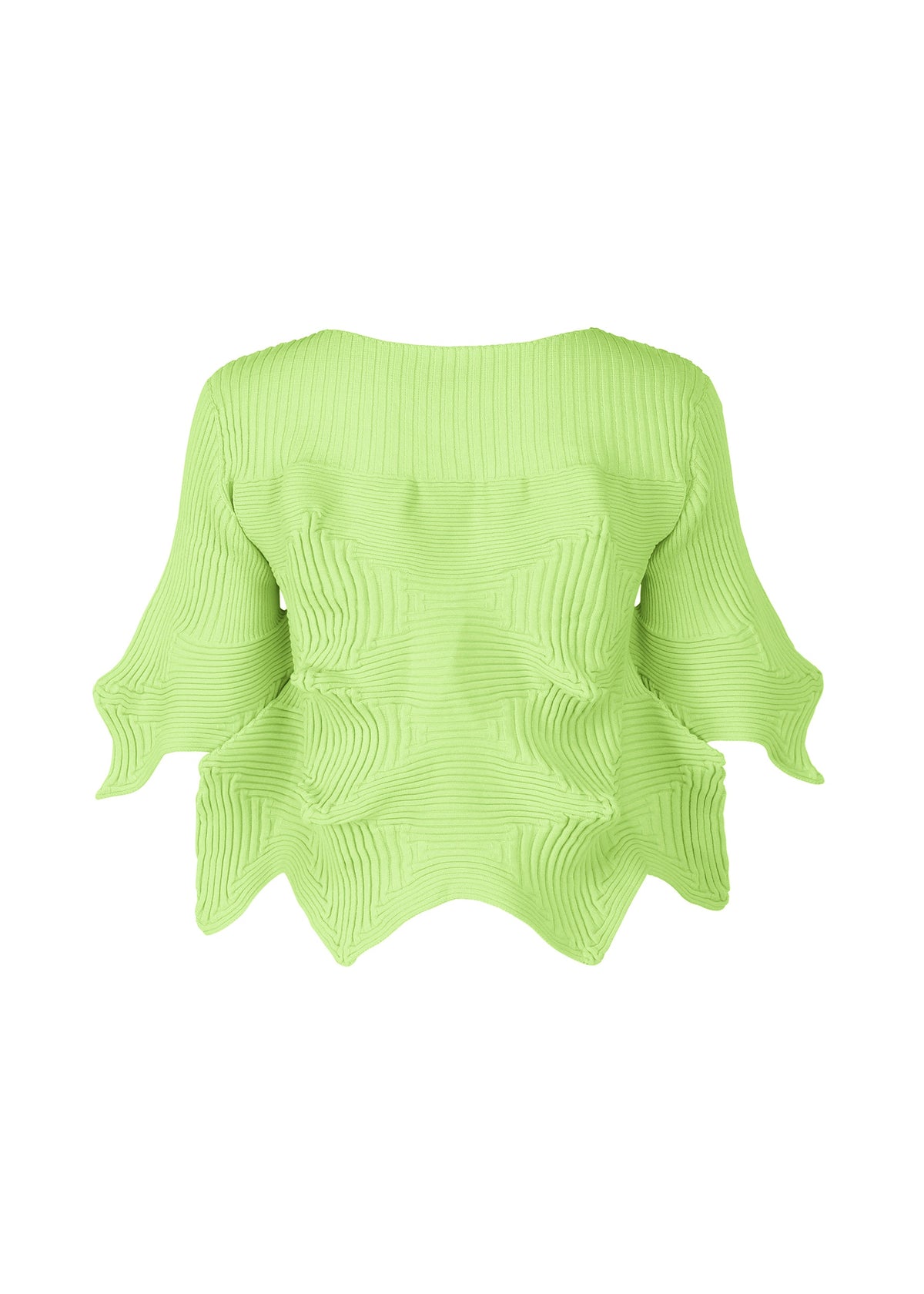 A detail shot of the ISSEY MIYAKE LINKAGE top.